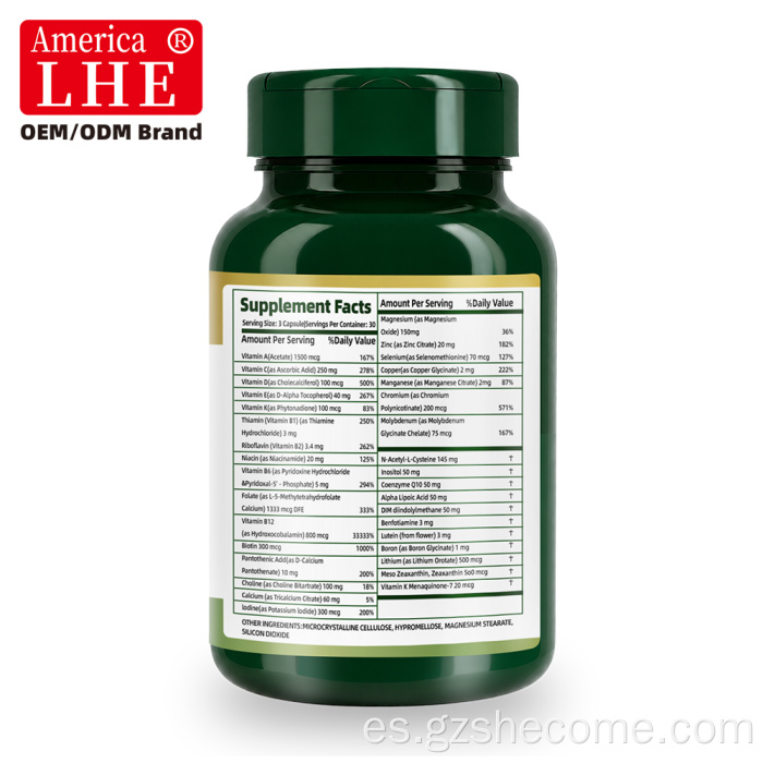 Shecome Multivitamin Complex Cápsulas Apoyo Energético Inmunitario